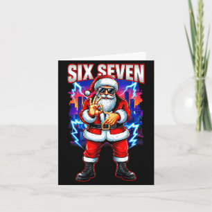 Funny Six Seven 6 7 Meme 67 Santa Christmas Men Bo Card