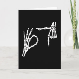 Funny Six Seven 6 7 Meme 67 Skeleton Hand Hallowee Card