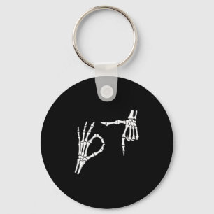 Funny Six Seven 6 7 Meme 67 Skeleton Hand Hallowee Key Ring