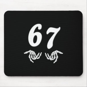 Funny Six Seven 6 7 Meme 67 Skeleton Hand Hallowee Mouse Pad