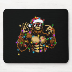Funny Six Seven 6 7 Meme Bigfoot Christmas Lights  Mouse Pad