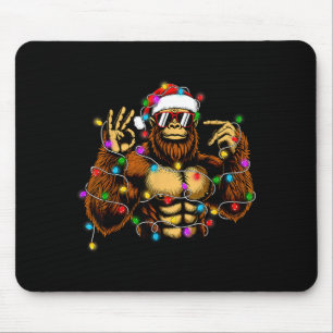 Funny Six Seven 6 7 Meme Bigfoot Christmas Lights Mouse Pad