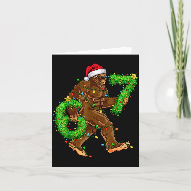 Funny Six Seven 6 7 Meme Bigfoot Christmas Shirts  Card (Front)
