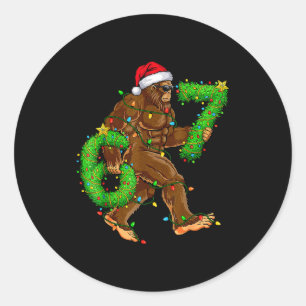Funny Six Seven 6 7 Meme Bigfoot Christmas Shirts  Classic Round Sticker