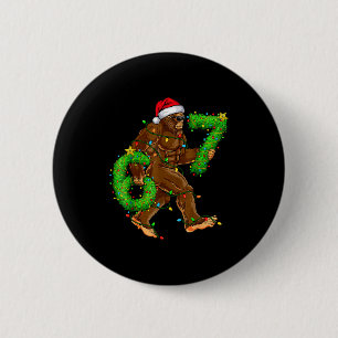Funny Six Seven 6 7 Meme Bigfoot Christmas Shirts  Cm Round Badge