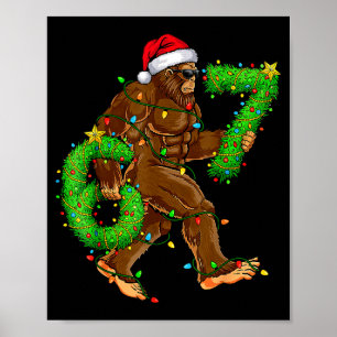 Funny Six Seven 6 7 Meme Bigfoot Christmas Shirts  Poster