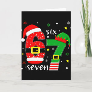Funny Six Seven 6 7 Meme Christmas 67 Number Xmas  Card