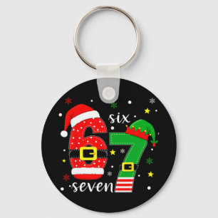Funny Six Seven 6 7 Meme Christmas 67 Number Xmas  Key Ring