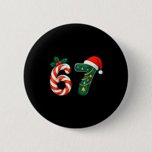 Funny Six Seven 6 7 Meme Christmas Family Xmas San Cm Round Badge