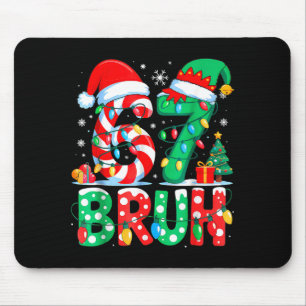Funny Six Seven 6 7 Meme Christmas Family Xmas San Mouse Pad