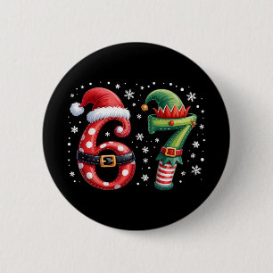 Funny Six Seven 6 7 Meme Christmas Humor Santa Elf Cm Round Badge