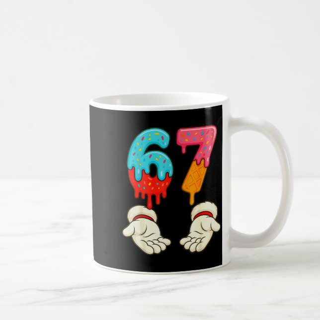Funny Six Seven 6 7 Meme Christmas Ice Cream Drip  Coffee Mug (Right)