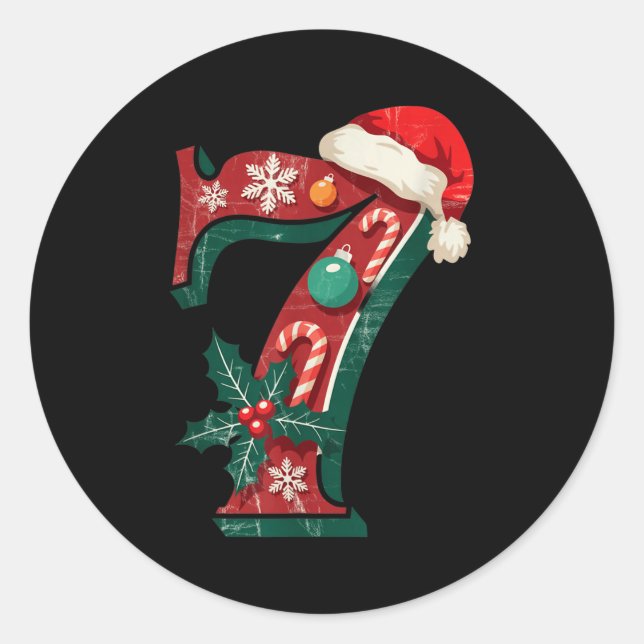 Funny Six Seven 6 7 Meme Design Couples Christmas  Classic Round Sticker (Front)
