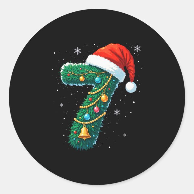 Funny Six Seven 6 7 Meme Design Couples Christmas  Classic Round Sticker (Front)
