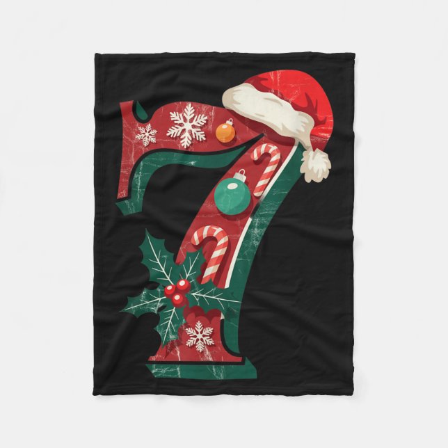 Funny Six Seven 6 7 Meme Design Couples Christmas  Fleece Blanket (Front)
