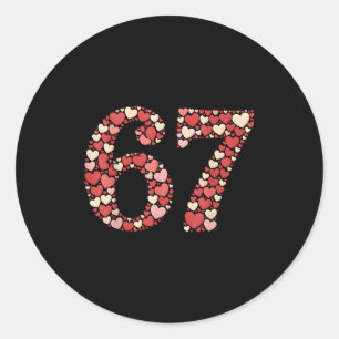 Funny Six Seven 6 7 Meme For Men Women Kids Girls  Classic Round Sticker