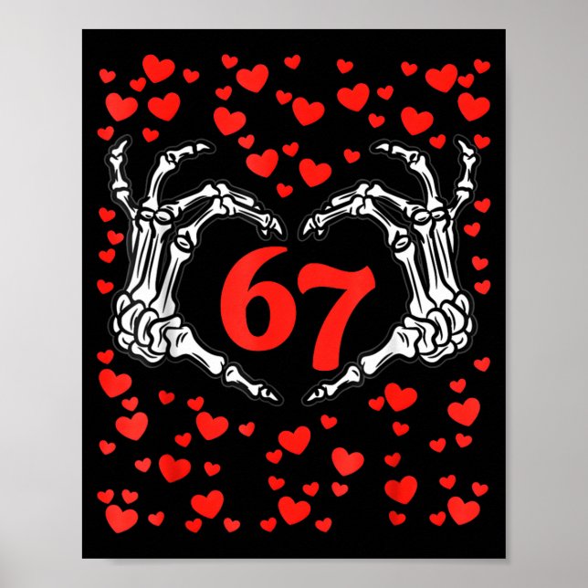 Funny Six Seven 6 7 Meme For Men Women Kids Valent Poster (Front)