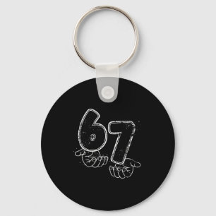 Funny Six Seven 6 7 Meme Gen Alpha Slang 6 7 Hands Key Ring