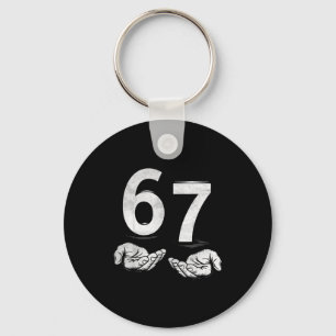 Funny Six Seven 6 7 Meme Gen Alpha Slang 6 7 Hands Key Ring