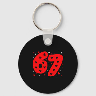 Funny Six Seven 6 7 Meme Gen Alpha Slang 6 7 Valen Key Ring
