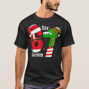 Funny Six Seven 6 7 Meme Gen Alpha Slang Santa Elf T-Shirt