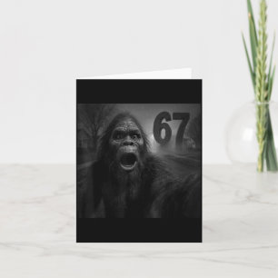 Funny Six Seven 6 7 Meme Gen Z Alpha Slang Bigfoot Card