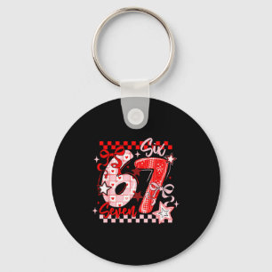 Funny Six Seven 6 7 Meme Men Women Kids Valentine  Key Ring
