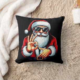 Funny Six Seven 6 7 Meme Santa Christmas Cushion
