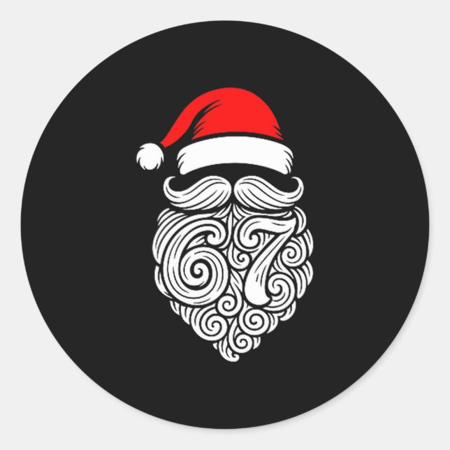 Funny Six Seven 6 7 Meme Santa Christmas Shirt Men Classic Round Sticker (Front)