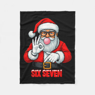 Funny Six Seven 6 7 Meme Santa Christmas Shirt Men Fleece Blanket