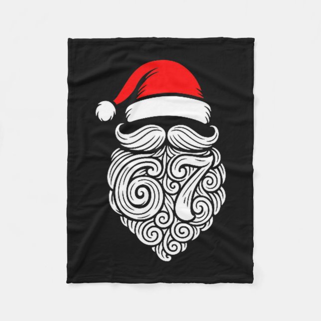 Funny Six Seven 6 7 Meme Santa Christmas Shirt Men Fleece Blanket (Front)