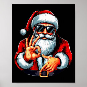Funny Six Seven 6 7 Meme Santa Christmas Shirt Men Poster