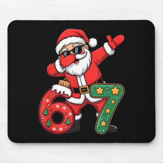 Funny Six Seven 6 7 Meme Santa Dab Christmas Dabbi Mouse Pad (Front)