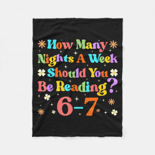 Funny Six Seven 6 7 Meme Teacher Design Reading 6- Fleece Blanket