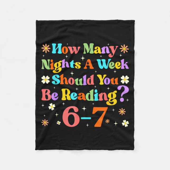 Funny Six Seven 6 7 Meme Teacher Design Reading 6- Fleece Blanket (Front)