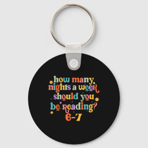 Funny Six Seven 6 7 Meme Teacher Design Reading 6- Key Ring