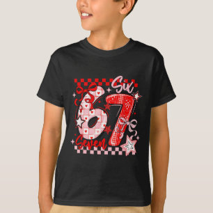 Funny Six Seven 6 7 Meme Valentine Girl  T-Shirt