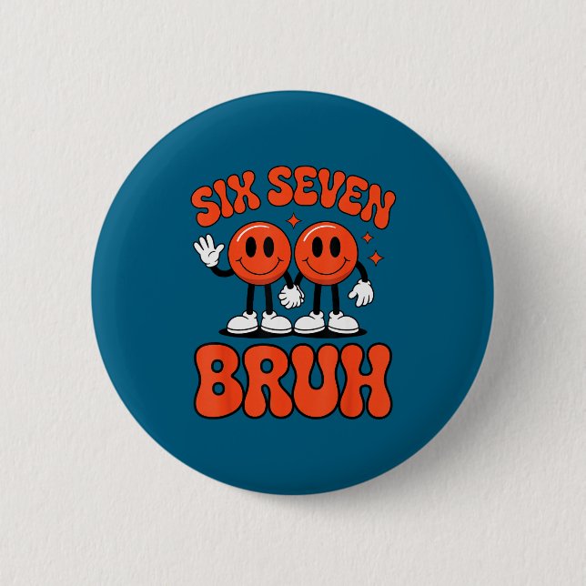 Funny Six Seven 6 7 Meme Valentine Hearts Valentin Cm Round Badge (Front)