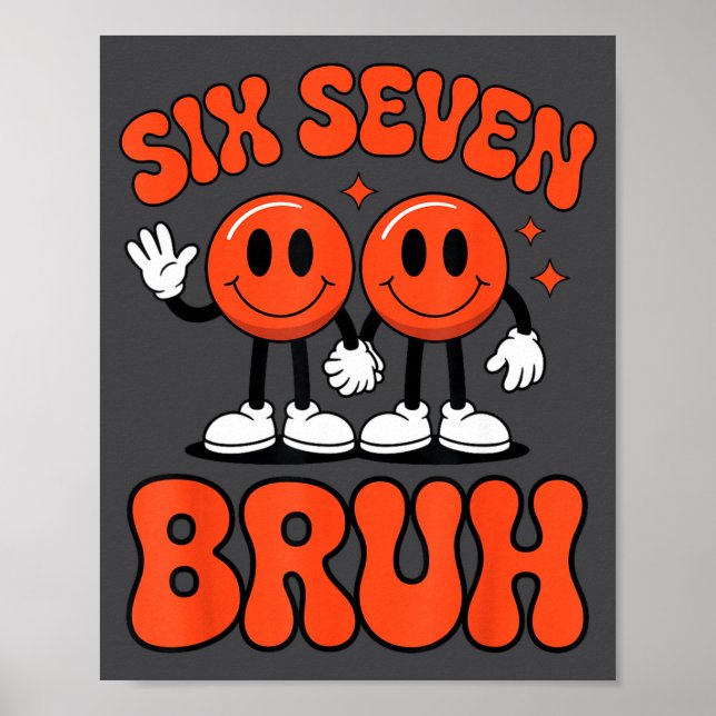 Funny Six Seven 6 7 Meme Valentine Hearts Valentin Poster (Front)