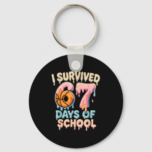 Funny Six Seven 6 7 Meme Z Gen I Survived 67 Days Key Ring