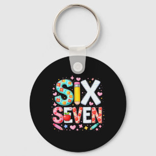 Funny Six Seven 6 7 Teacher Meme Math Clroom Humor Key Ring