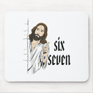 Funny Six Seven Brainrot Meme 6 7 Viral Gen Z 67 T Mouse Pad