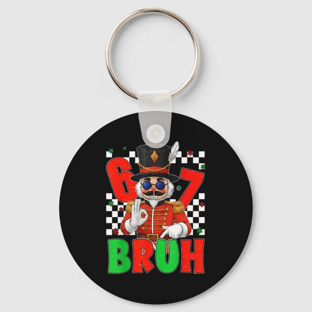 Funny Six Seven Bruh 67 Christmas Nutcracker Men W Key Ring (Front)