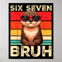 Funny Six Seven Bruh 6 7 Otter Meme Kids Boys Men