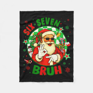Funny Six Seven Bruh Santa Meme 67 Christmas Boy G Fleece Blanket