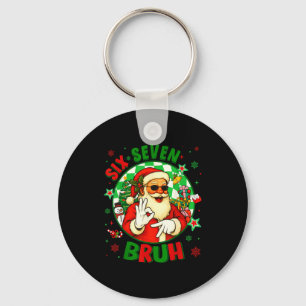 Funny Six Seven Bruh Santa Meme 67 Christmas Boy G Key Ring