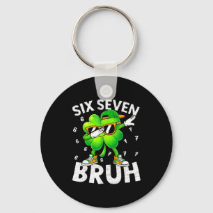 Funny six seven bruh st patricks day dabbing key ring
