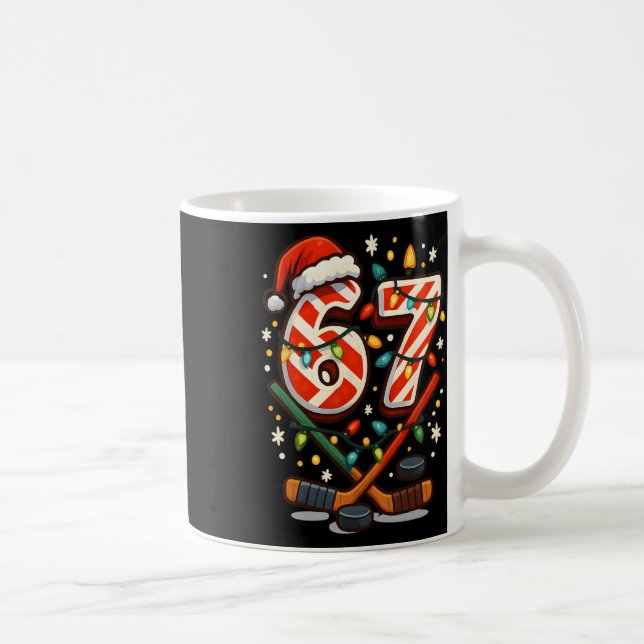 Funny Six Seven Christmas Ice Hockey  Coffee Mug (Right)