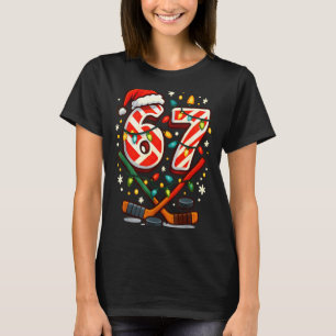 Funny Six Seven Christmas Ice Hockey T-Shirt