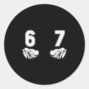 Funny Six Seven Gen Alpha Slang Meme 6 7 Costume  Classic Round Sticker